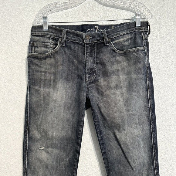7 For All Mankind Jeans Men’s Size 34 A Pocket Boot Pants 100% Cotton Blue Denim - Picture 3 of 15